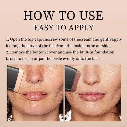 O'CHEAL Concealer Foundation Stick with Brush, Full Coverage Makeup 04#