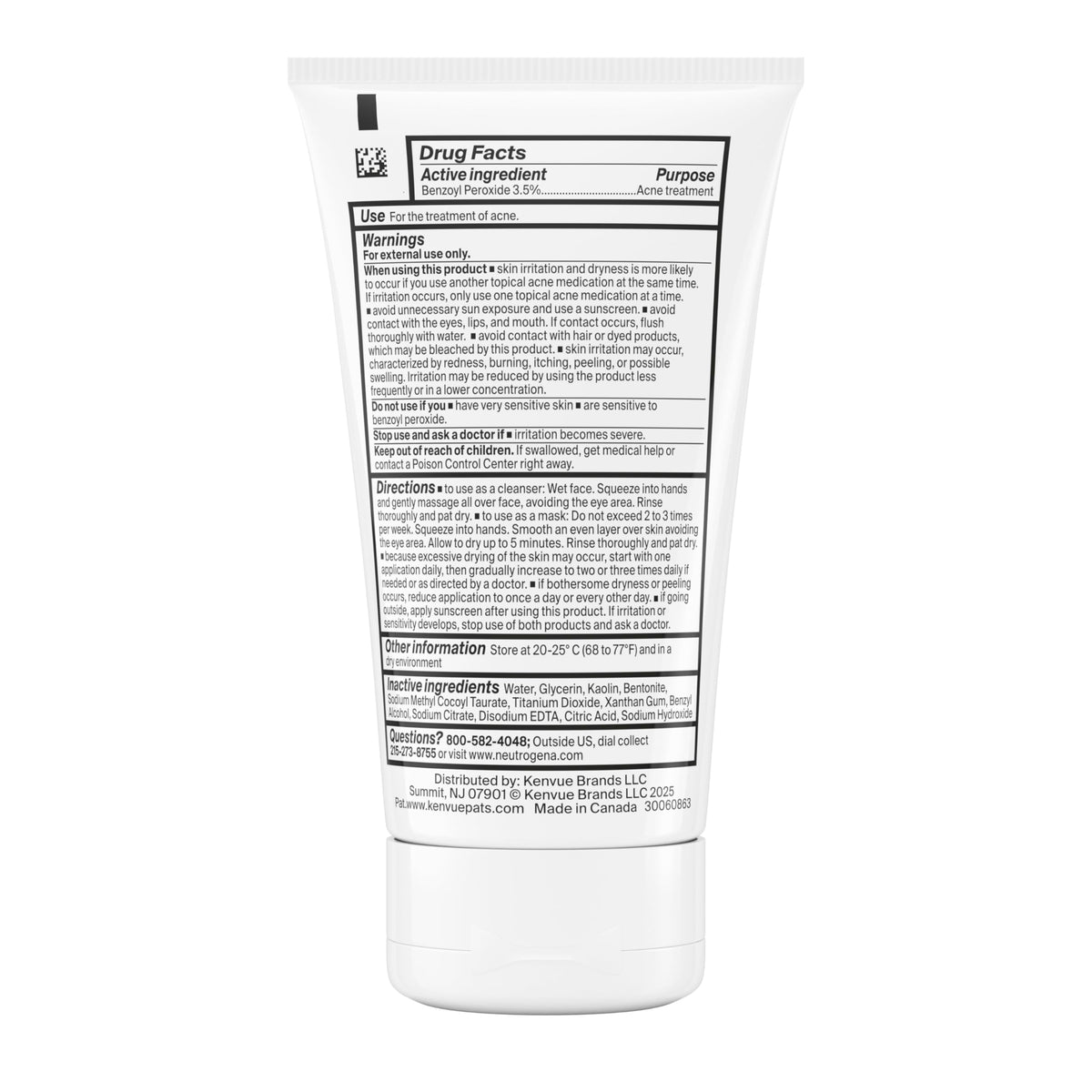 Neutrogena Evenly Clear Acne Cleansing Face Mask, 4.2 fl. oz