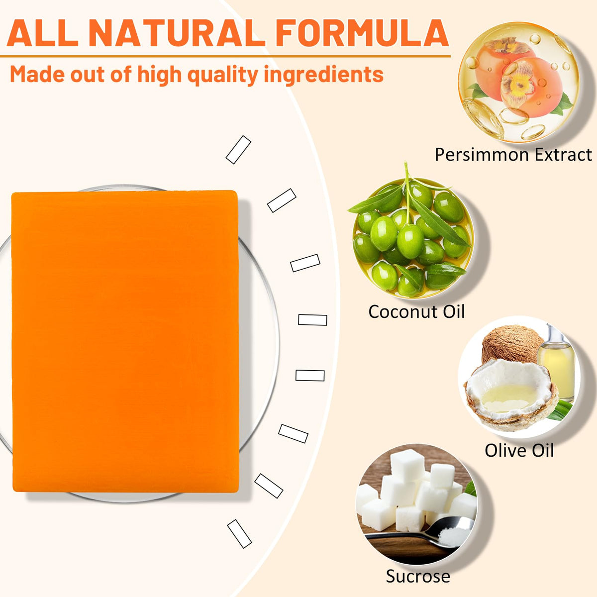 3 PCS Persimmon Soap Bar for Old People Smell, Remove Bad Body Odor