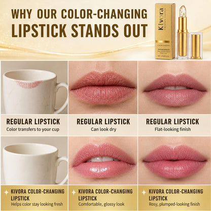 Kivora Lipstick for Mature Lips,Kivora Lipstick,pH Color Changing,2PCS