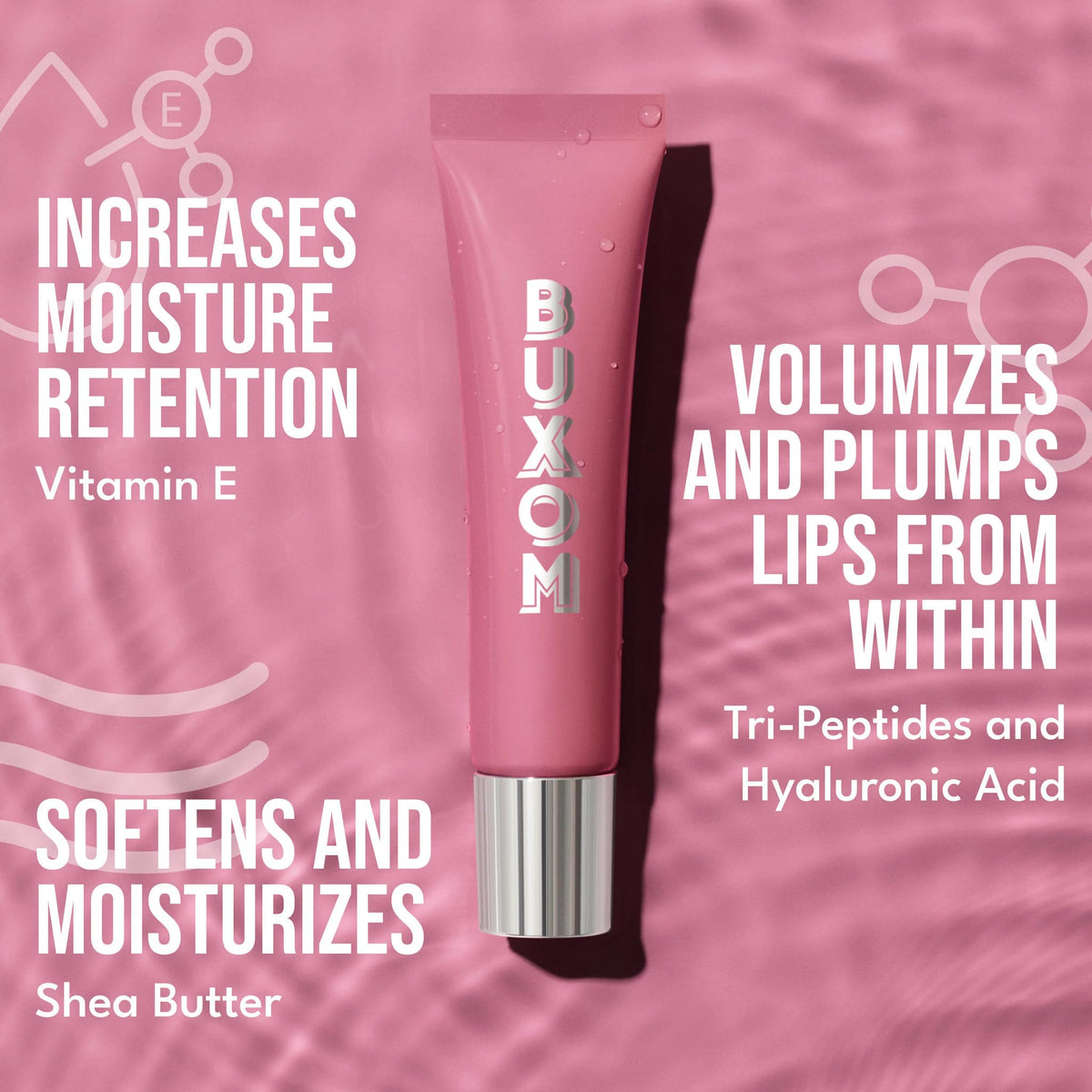 BUXOM Power-Full Plumping Peptide Tint - Hydrating + Moisturizing Tinted Lip Balm & Overnight Lip Mask with 36HR Hydration - Sheer Balm for Dry Lips, and Fuller-Looking Pout - Dolly Glaze (1 oz)