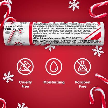 ChapStick Lip Balm, Candy Cane 3-Pack, 0.15 Oz Ea