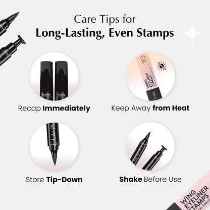 LA PURE Winged Eyeliner Stamp for Easy Cat Eye Makeup 2x, Black – 8mm