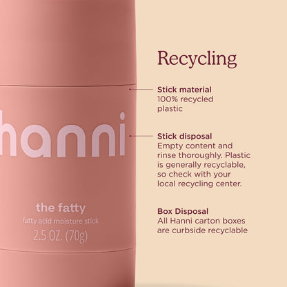 HANNI The Fatty FRAGRANCE-FREE Fatty Acid Moisture Stick, 2.5 oz