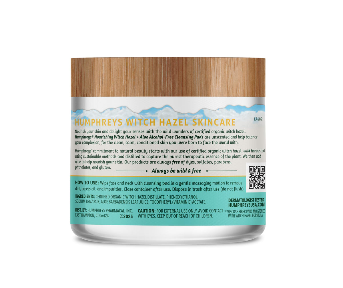 Humphreys Witch Hazel Nourishing Cleansing Pads with Aloe | 60 Rounds