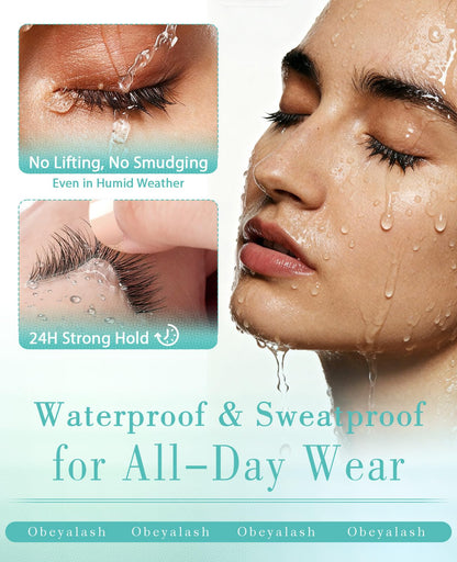 Obeyalash Pre-glued Self Adhesive Eyelashes, No Glue Needed Lashes L08 10mm