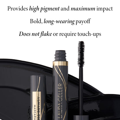 LAURA GELLER NEW YORK Always There Lengthening Mascara in Black - Defining, Curling, Buildable Formula Eye Makeup- Innovative Lengthening Brush - 1 count