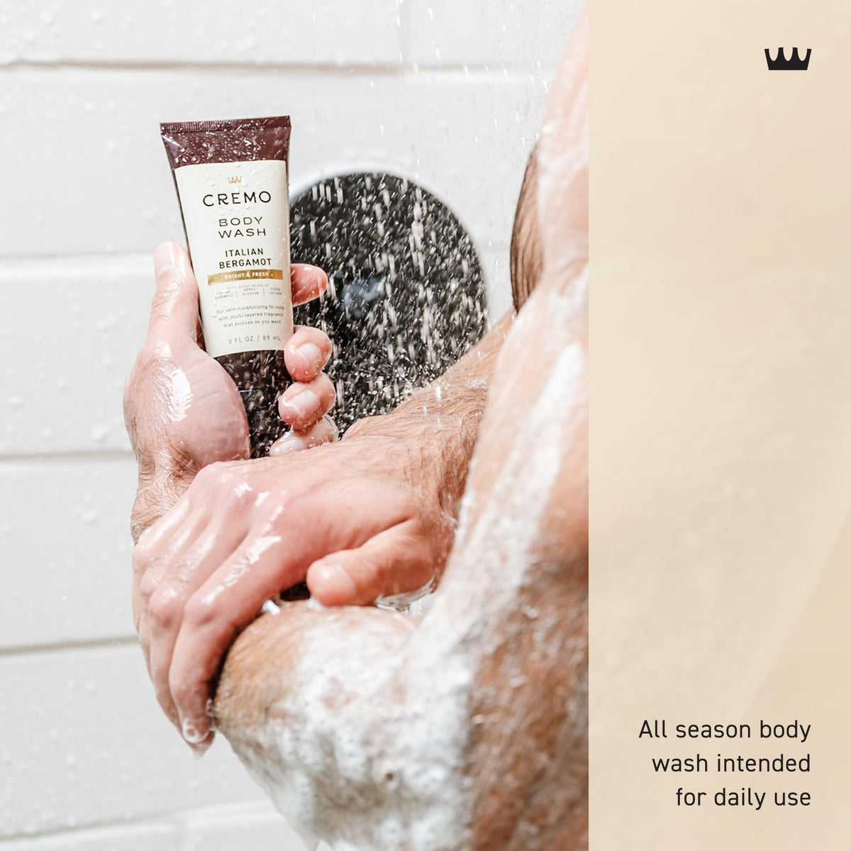 Cremo Body Wash for Men, Italian Bergamot, Travel Size, 3 Fl Oz