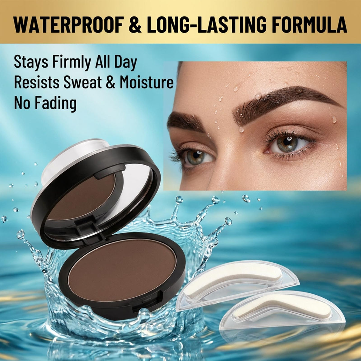 Aurvaa Brow Stamp, Aurvaa Eyebrow Stamp, Includes 3 Shapes (Light Brown)