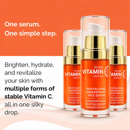 Noche Y Dia Vitamin C Serum for Mature Skin - Water-Free Anti-Aging Face Serum - Hydrates & Smooths - Helps Reduce the Look of Fine Lines & Wrinkles - Made in Spain - 30 mL (1.01 fl oz)