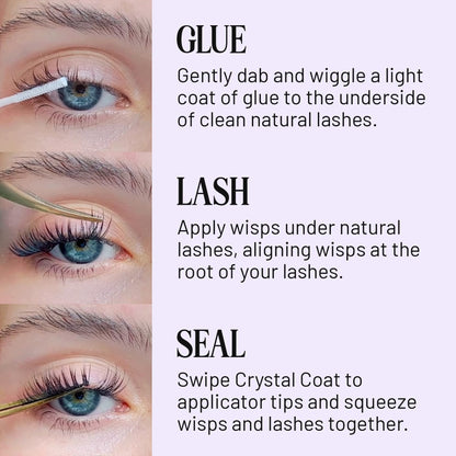 Lilac St Dramatic Lash Clusters for DIY Lash Extensions, Midnight, 14mm
