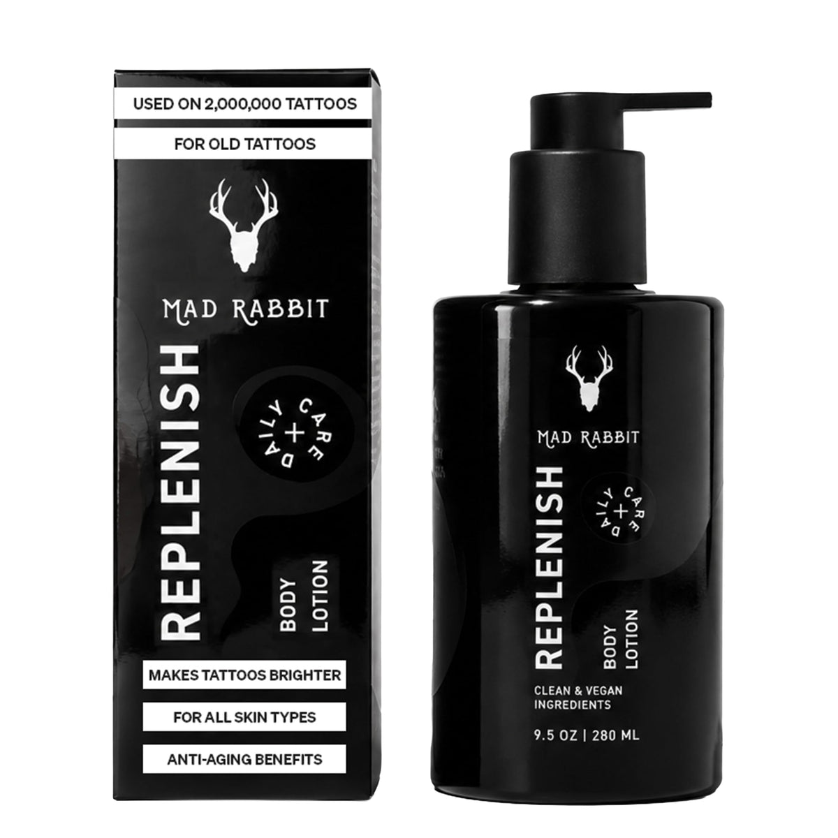 Mad Rabbit Replenish Tattoo Body Lotion, Fragrance-Free, 9.5 oz