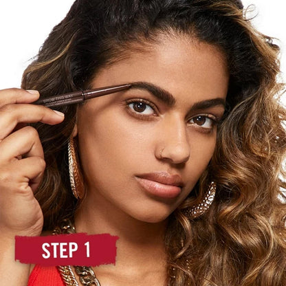 Rimmel Brow This Way Fill & Sculpt Eyebrow Definer, 003 Dark Brown, Double Ended Brow Pencil, Defines & Sculpts Brows, Lasts All Day, Vegan Formula, 0.01 oz