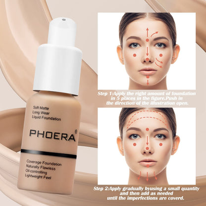PHOERA Foundation Makeup,Full Coverage Foundation for Older Women