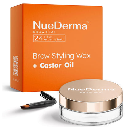 NueDerma Eyebrow Gel Brow Lamination - Clear Styling Wax, 1 oz with Spoolie