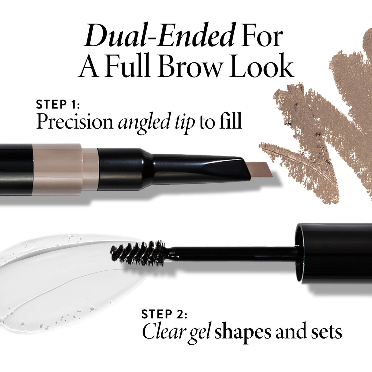 LAURA GELLER Sculpt-n-Stay 2-in-1 Eyebrow Pencil & Gel, Taupe