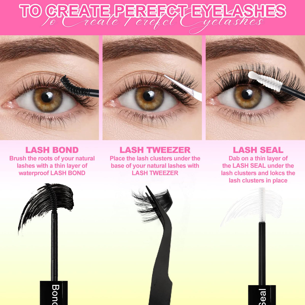 WiWiLINK Fluffy Lash Clusters Kit Wispy 452Pcs Eyelash Clusters with Spikes 50D 60D 80D 100D Manga Cluster Eyelash Extensions Kit Volume Lash Extension 10-16mm False Eyelashes Kit
