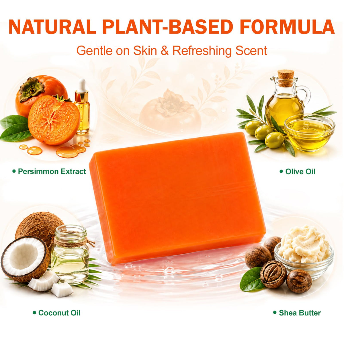 OAKDOLCHE 5 Pcs 80g Persimmon Soap Bar for Old People Smell