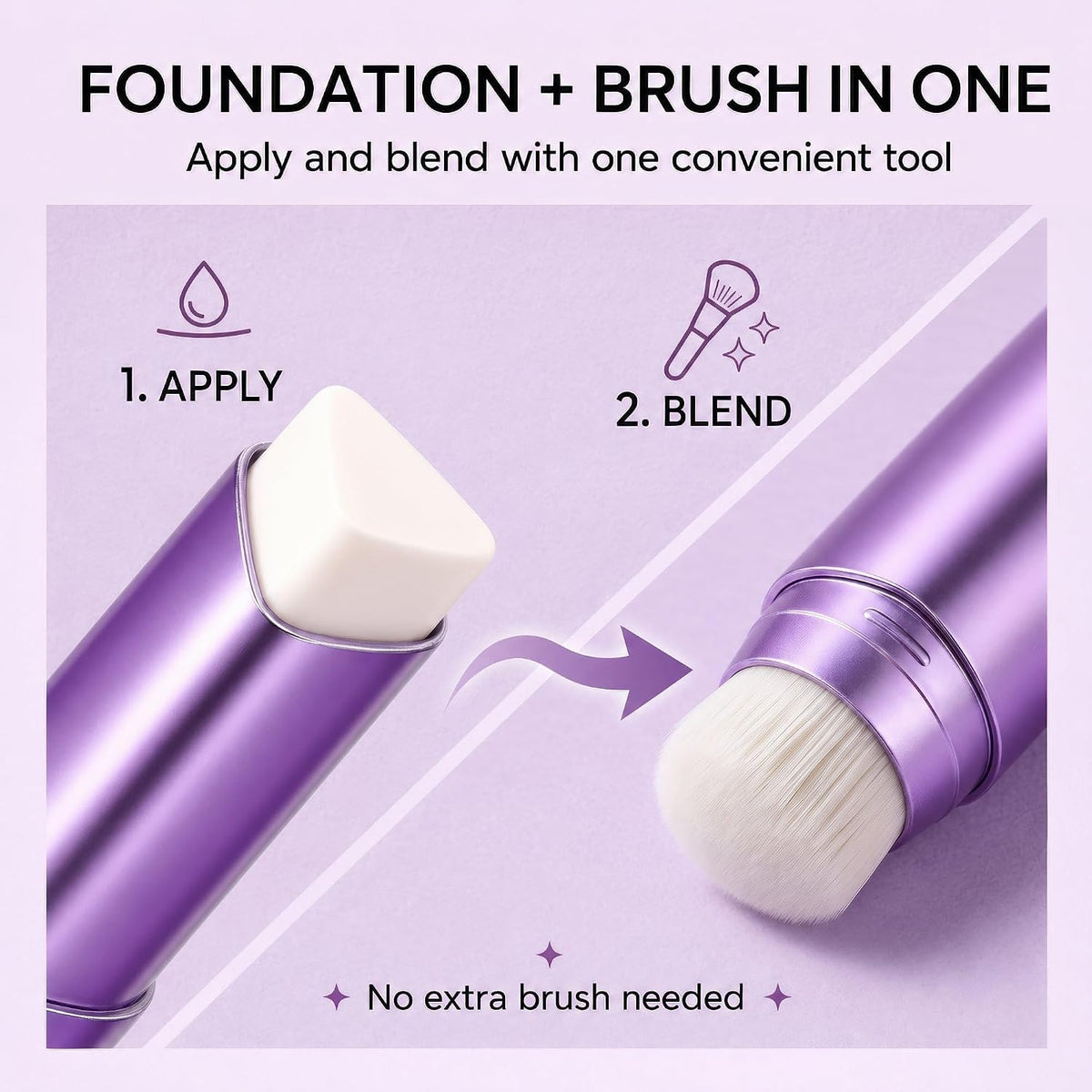 Facelove 2-in-1 Color-Changing Foundation Stick with Brush, Natural