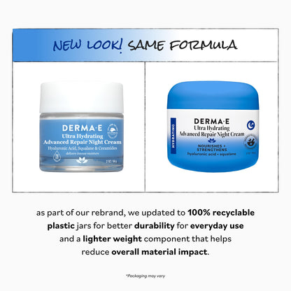 Derma E Ultra Hydrating Antioxidant Night Cream, 2 Oz Facial Moisturizer