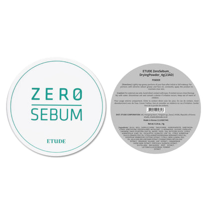 ETUDE Zero Sebum Loose Setting Powder for Oily Skin, Soft Matte, 0.14 oz