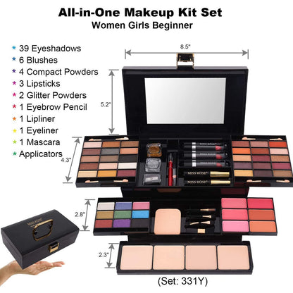 MISS ROSE M 58 Color Professional Makeup pallet, Makeup Kit for Women Full Kit, All In One Make up Kit Set, Makeup Gift Set for women girls (331Y)