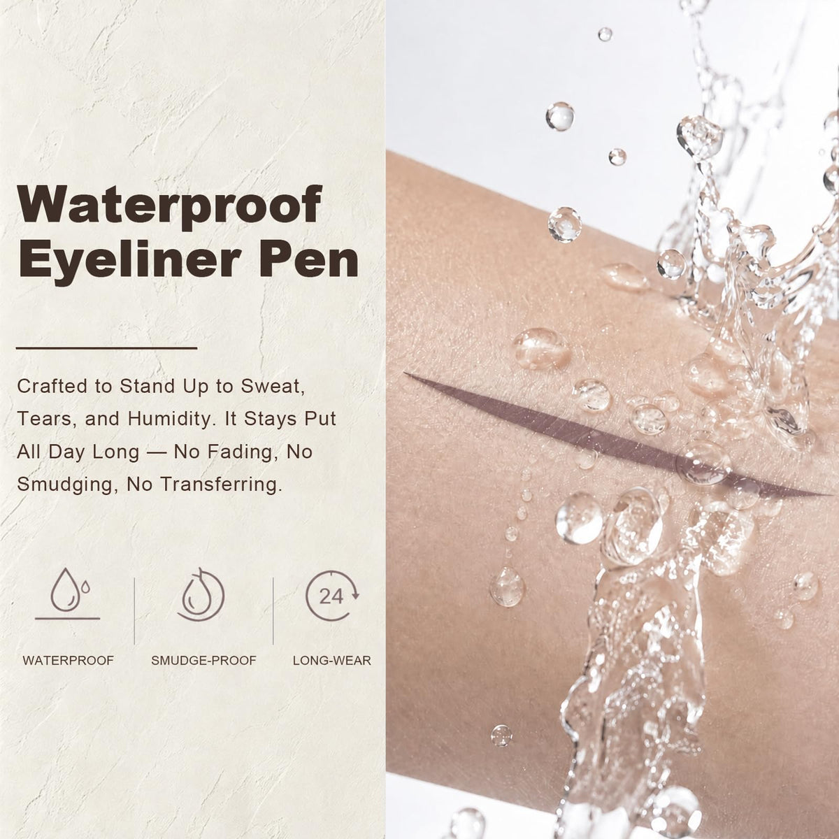 Plum Brown Eyeliner Pencil for Mature Eyes, Waterproof Smooth No-Tug Glide