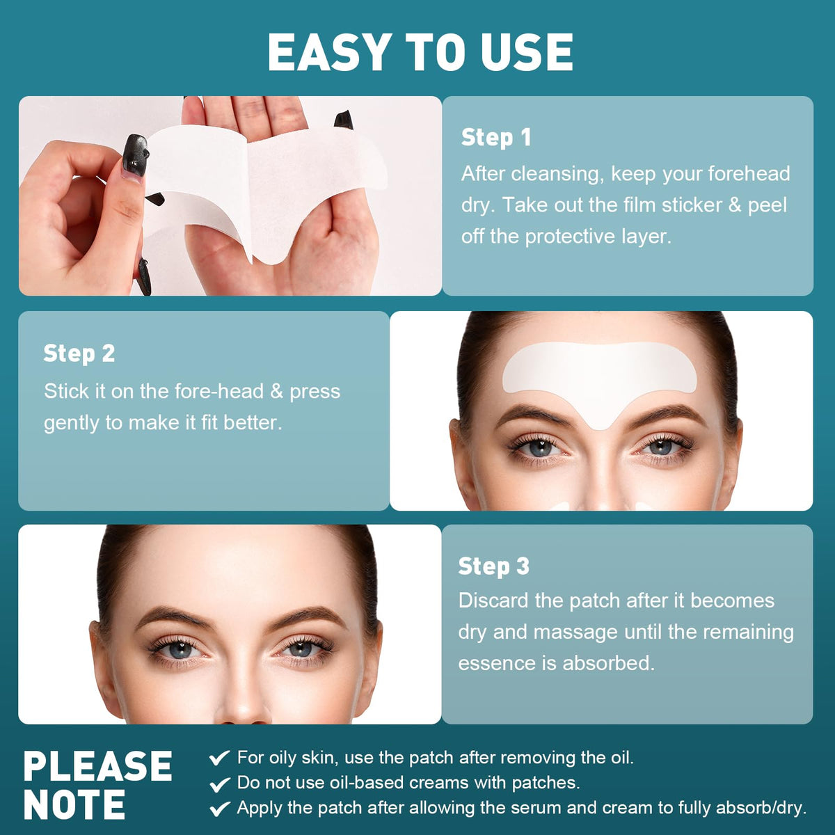 YHOVID 24 Pcs Forehead Wrinkle Patches, Forehead Patches for Wrinkles