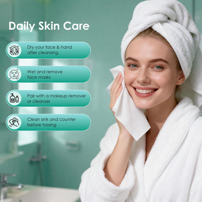 SDIW Face Towels XL, Ultra Soft Disposable Facial Towel for Sensitive Skin