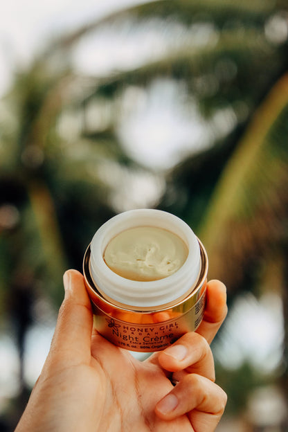 Honey Girl Organics Night Creme Extra Sensitive, Honey based Skin Care for Sensitive Skin, USDA Certified Organic Face Moisturizer, All In One: Face, Eye, Neck Cream, Made in Hawaii (1.75oz)