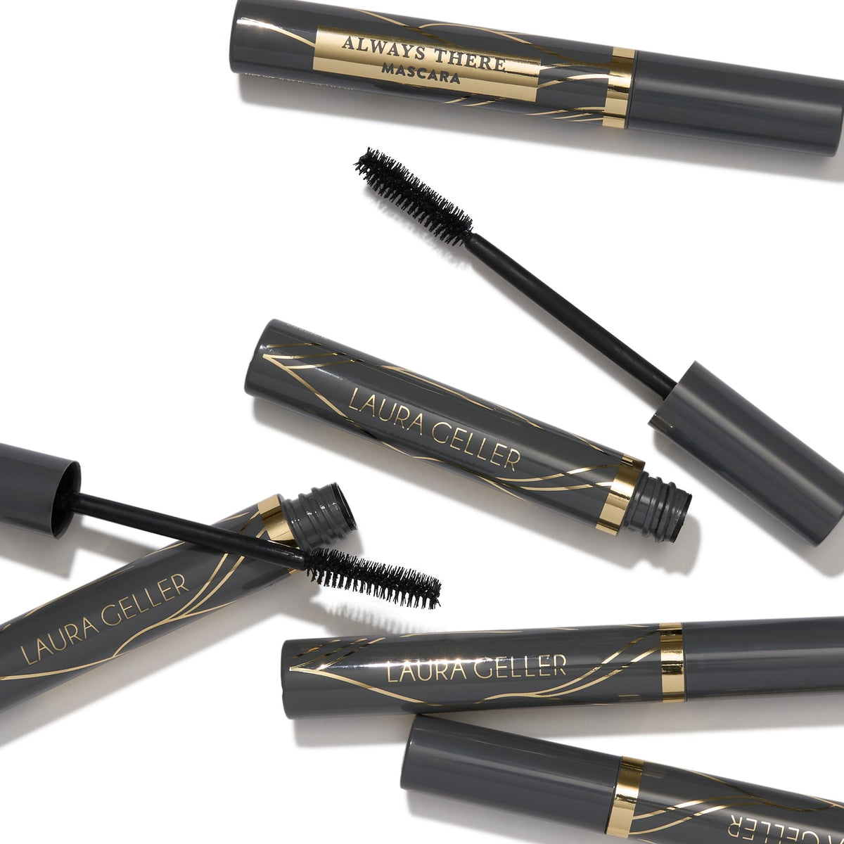 LAURA GELLER NEW YORK Always There Lengthening Mascara in Black - Defining, Curling, Buildable Formula Eye Makeup- Innovative Lengthening Brush - 1 count