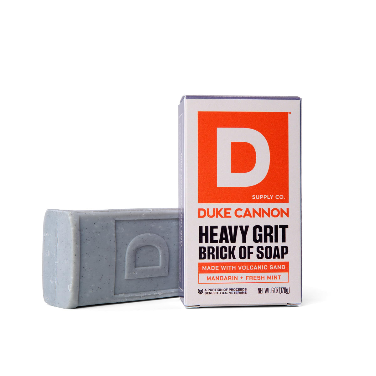 Duke Cannon Supply Co. Heavy Grit Deep Cleaning Brick Of Soap For Men - Aloe Vera + Shea Butter - Mandarin and Mint (6oz)