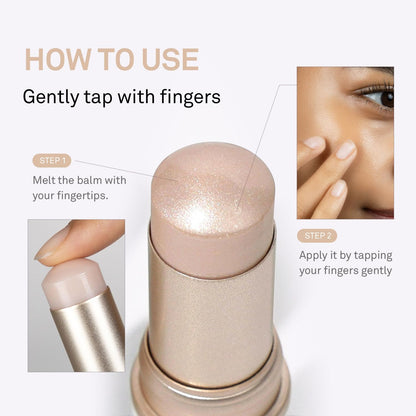 hince True Dimension Radiance Balm Korean Glass Skin Highlighter, with Squalane & Safflower Oil | Cream Blush, Eyeshadow & Lip Glow in One | Dewy Glass Skin Finish, No Parabens, 10g (LIGHT)