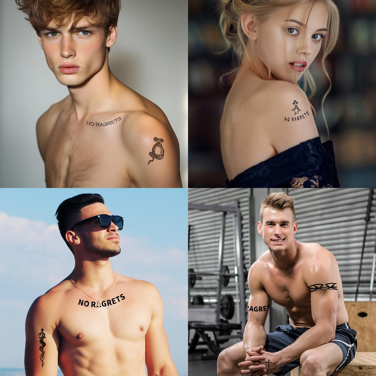 Temporary Fake Barbed Wire Tramp Stamp Realistic Tattoo Stickers for Adult Women Men,Neck Spine Wicked Tattoos for Halloween,Parties 4 sheets A (45+ styles)