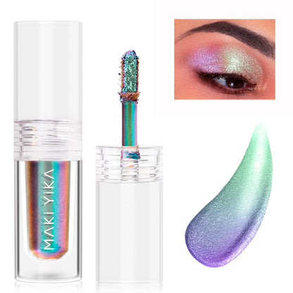 MAKI YIKA Glitter Liquid Eyeshadow Green Purple Color Shifting Eyeshadows