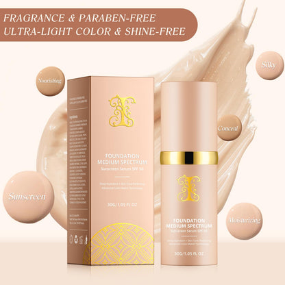 Foundation 4 in 1 - Medium Spectrum with SPF 50+, Anti-Aging, Concealer, Sun Protection, Hydrating Color Changing Foundation Makeup Liquid - Longwearing & Waterproof for Sport, Dancing (Gym, 30ml)