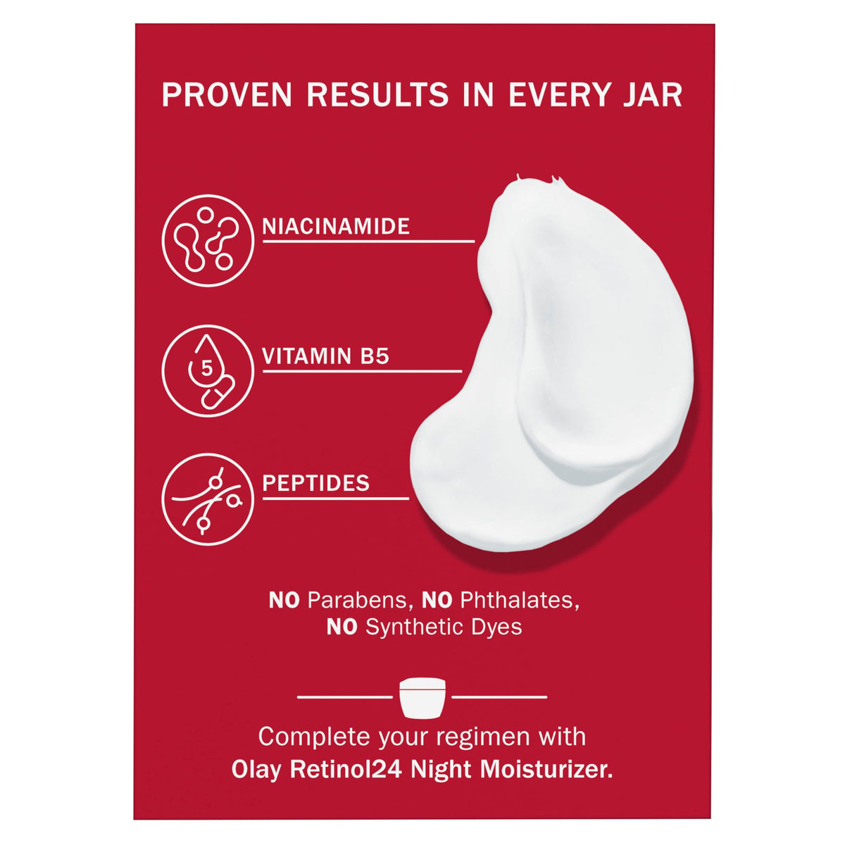 Olay Niacinamide Face Moisturizer, Firming Cream for Women, Non-Greasy - Anti-Wrinkle, Anti-Aging, Hydrating, Renewing, Stronger Skin Barrier, Smooths - Peptides, 1.7 Oz