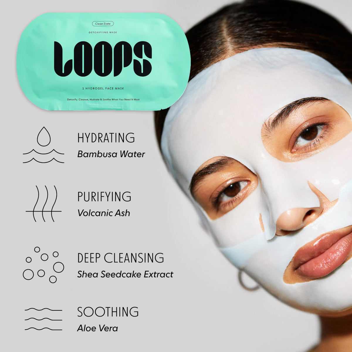 LOOPS Variety Loop Kit - Hydrogel Korean Face Masks, 5 Masks