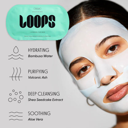 LOOPS Variety Loop Kit - Hydrogel Korean Face Masks, 5 Masks