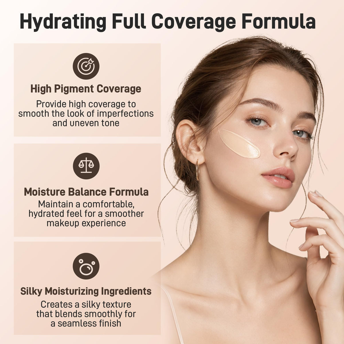 Matte Foundation For Oily Skin Full Coverage Lightweight Face Makeup 1.23oz