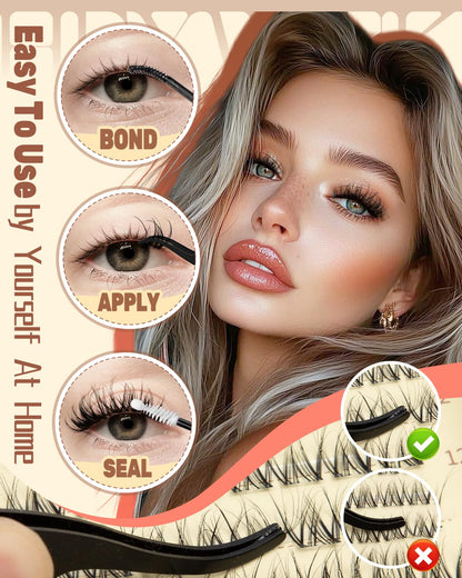 HEYWINK Spider Breeze Lash Clusters Kit Natural Eyelash Clusters 8-16mm