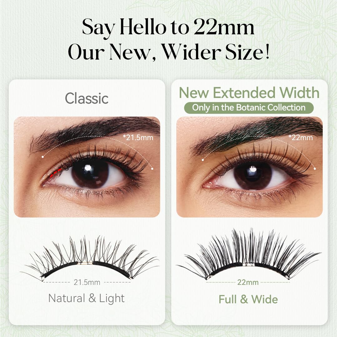 WOSADO Soft Magnetic Eyelashes Kit with Applicator, [Tulip] 22mm Reusable Glue-free Wispy Magnetic Lashes, Cruelty-free False Lashes, Waterproof, Lightweight, Suit for Heavy Makeup