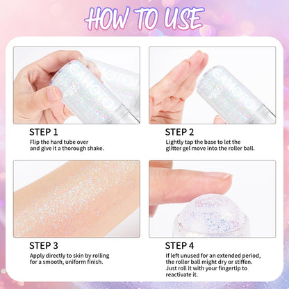CAHOTO Pastel Roll-on Glitter for Face Body & Hair