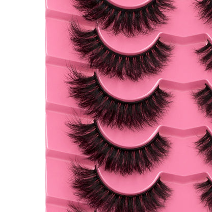 FANXITON False Eyelashes, Dramatic 8D Wispy Cat Eye 16mm, 7 Pairs