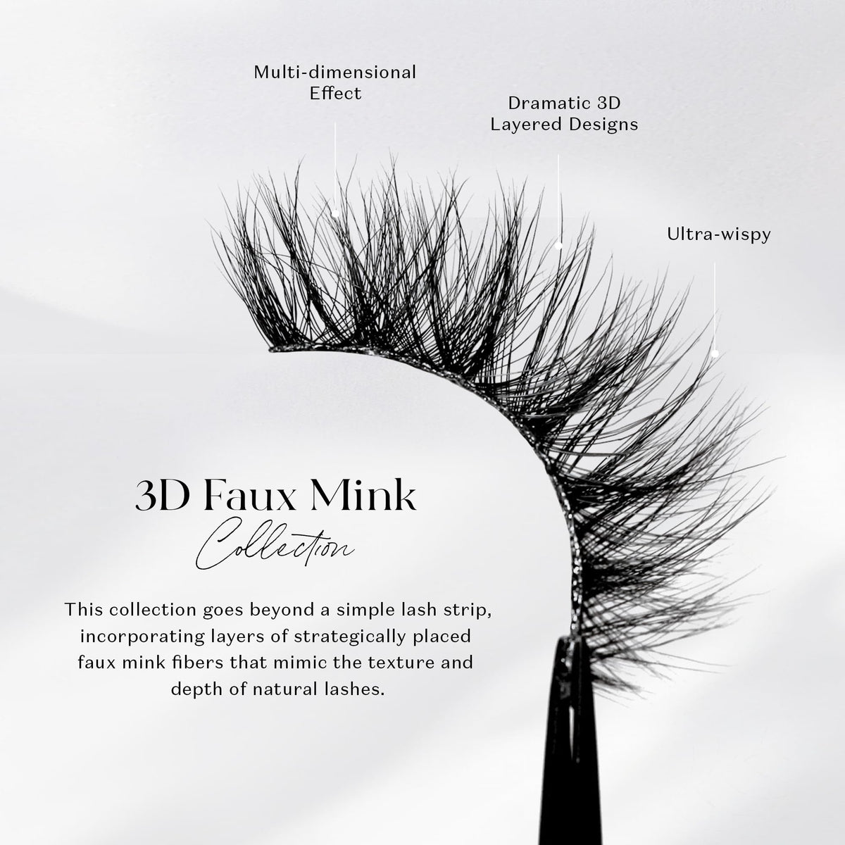 Lilly Lashes 3D Miami Faux Mink Strip Eyelashes, False Eyelashes Dramatic Look, Reusable False Lashes, Fake Lashes Pack, Lash Strips with Luxury Silk Like Fibers, No Lash Glue Included