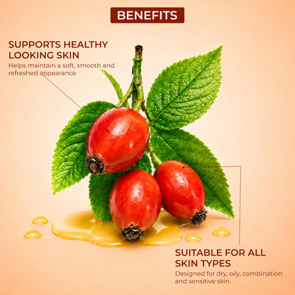 PURSONIC Pure Cold Pressed Rosehip Seed Oil for Face, Hair, Skin & Nails - Hydrating Lightweight Moisturizer for Dry Acne Prone Skin & Brightening Care with Fast Absorbing Formula - 6 Fl Oz