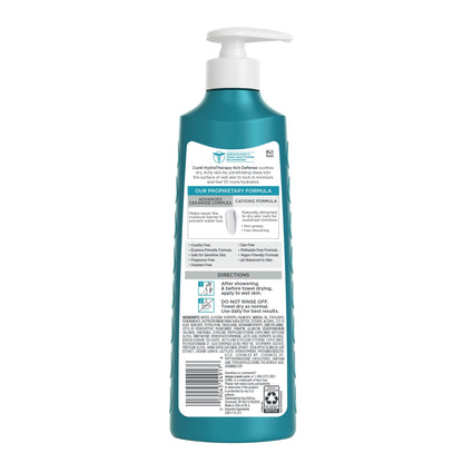 Curel Hydra Therapy, Itch Defense Moisturizer, Wet Skin Lotion, with Advanced Ceramide Complex, Vitamin E, & Oatmeal Extract, Helps to Repair Moisture Barrier, 12 Oz