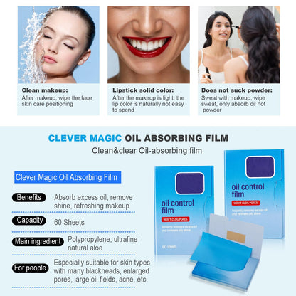 2 Packs Oil Blotting Sheets for Face (120 Sheets) - Oil Absorbing Blotting Papers for Oily Skin, Makeup-Friendly & Portable Oil Wipes
