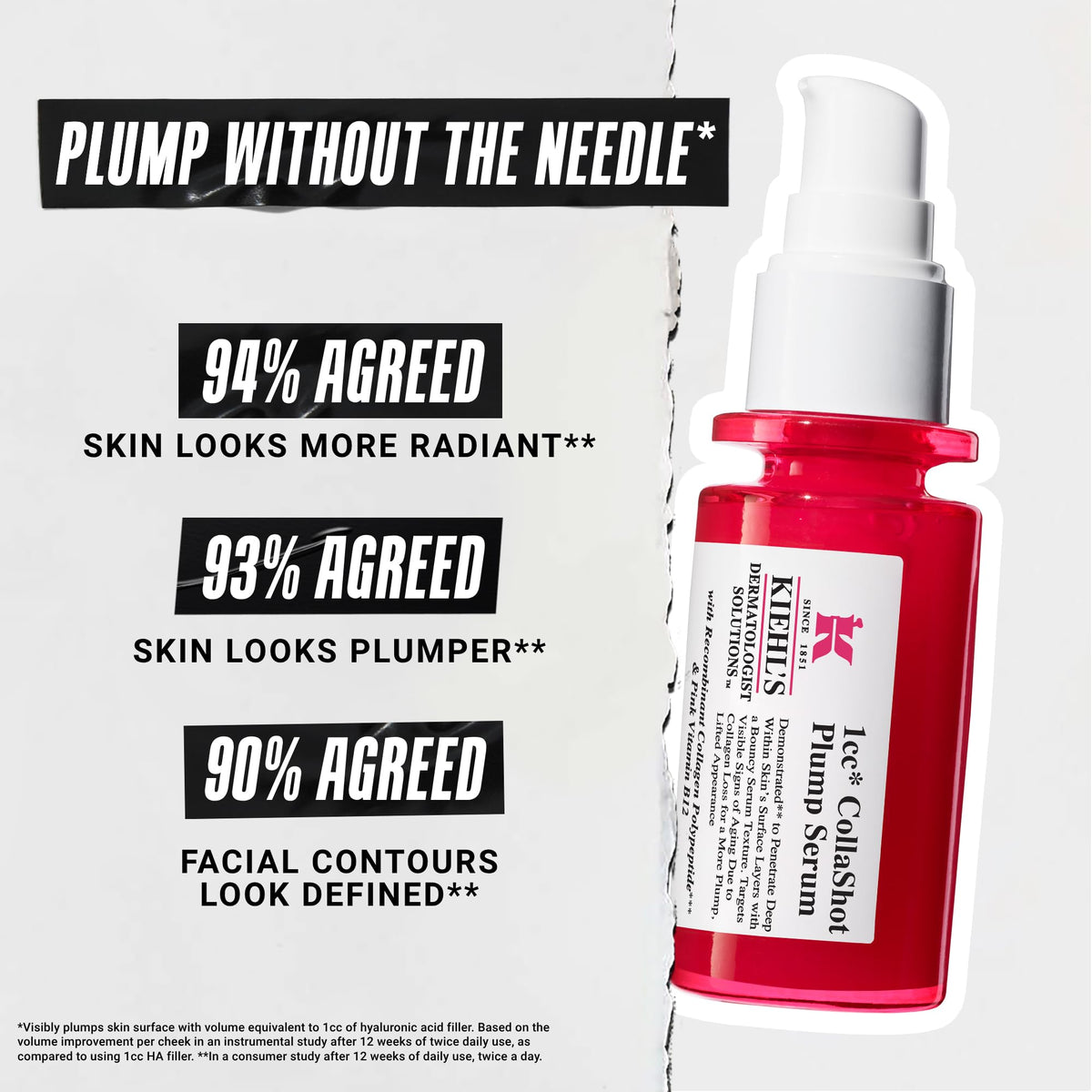 Kiehl's 1CC CollaShot Plumping Serum – Anti-Aging Face Serum -1 Fl Oz