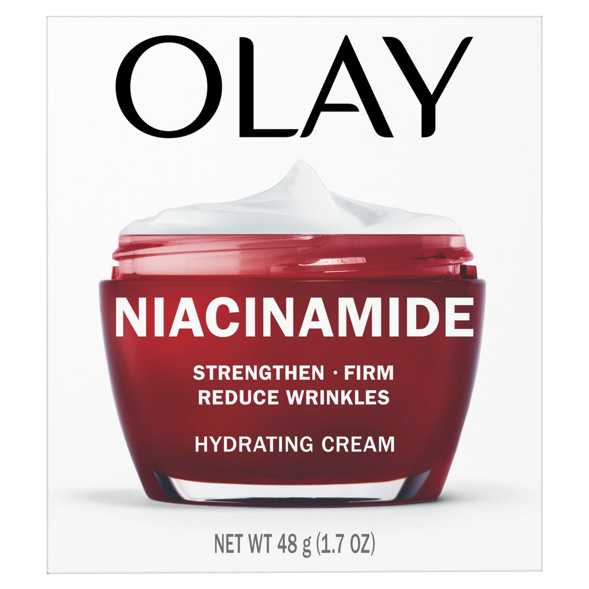 Olay Niacinamide Face Moisturizer, Firming Cream for Women, Non-Greasy - Anti-Wrinkle, Anti-Aging, Hydrating, Renewing, Stronger Skin Barrier, Smooths - Peptides, 1.7 Oz